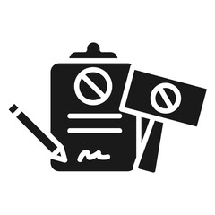 Petition Document Signature Icon Set