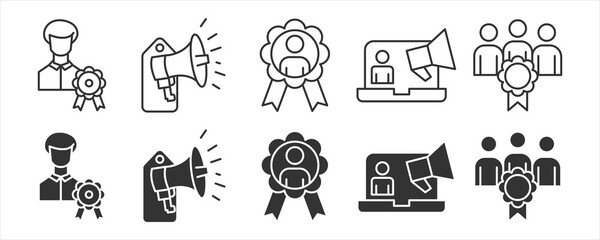 Brand Ambassador Promotion Icon Set