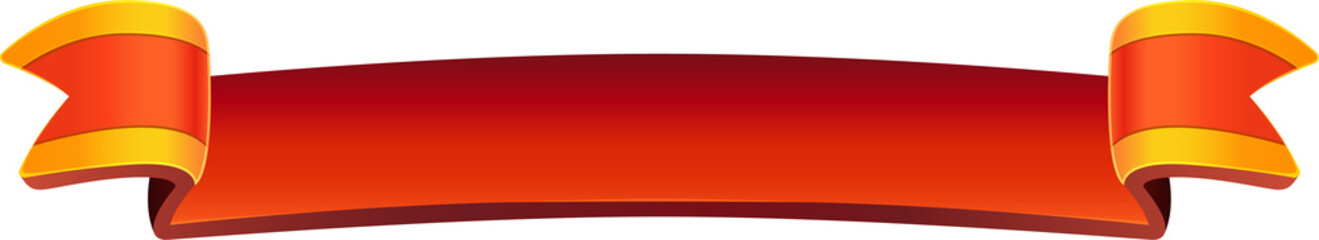 Vibrant Red Orange Yellow Gradient Ribbon Banner Design Element