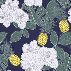 Vintage pineapple seamless for your business © Penguin Baby