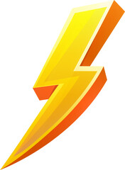 Dynamic 3D Lightning Bolt Icon Electric Power Symbol