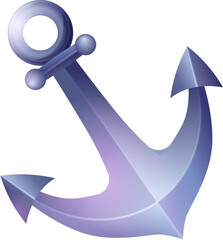 Gradient Blue and Purple Anchor Vector Graphic