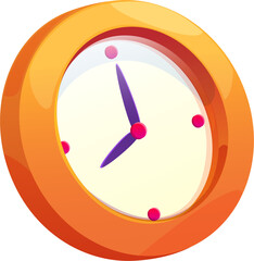 Vibrant Cartoon Clock Time Icon Illustration Design