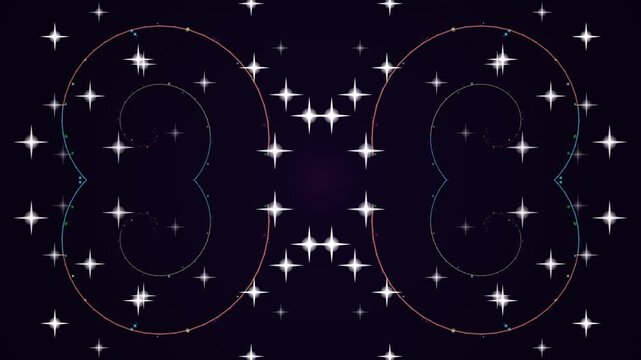 Stylized Number Eight with Sparkling Stars.