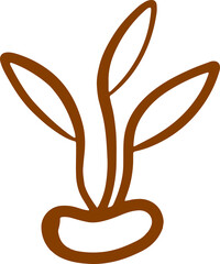 Organic Hand Drawn Plant Sprout Icon