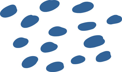 Modern Blue Abstract Organic Shapes Pattern