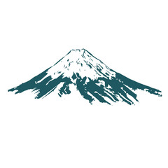 fuji mountain volcano japanese chinese vector ink traditional asian design isolated © CharlieNati