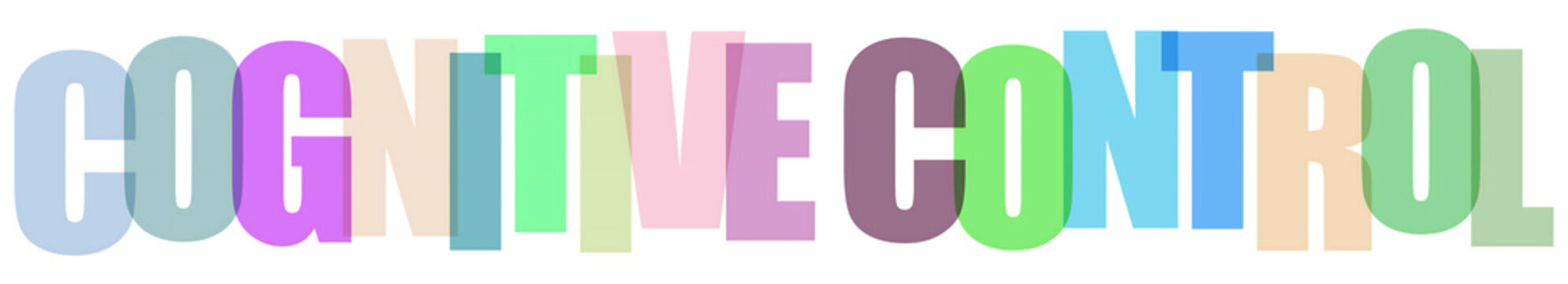 Colorful gradient text cognitive control on black background colorful text gradient letters