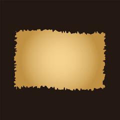 Obraz premium Aged parchment paper with torn jagged edges isolated on a dark background for design projects and creative media