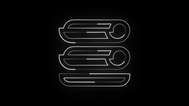 Glowing neon line Lefse free icon animation. Food animation HD video isolated on black background.