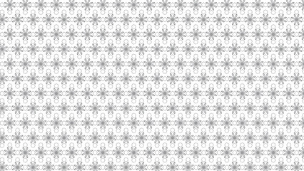 Delicate Gray Floral Star Seamless Pattern on White