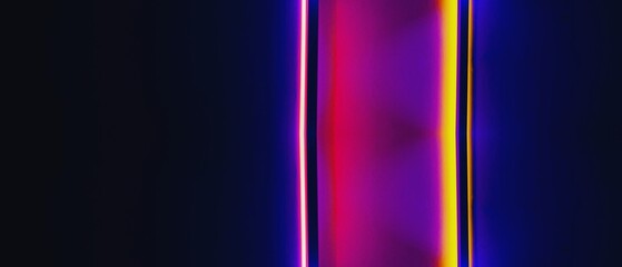 Abstract background featuring vibrant vertical neon light lines creating a futuristic, energetic, and colorful modern digital display with striking illumination and gradients. © Arslan
