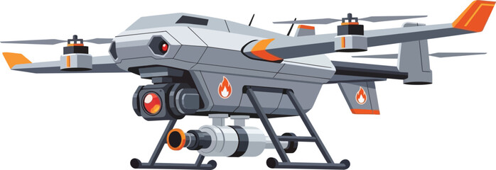 Advanced multi-rotor drone equipped with specialized payload attachments for industrial use