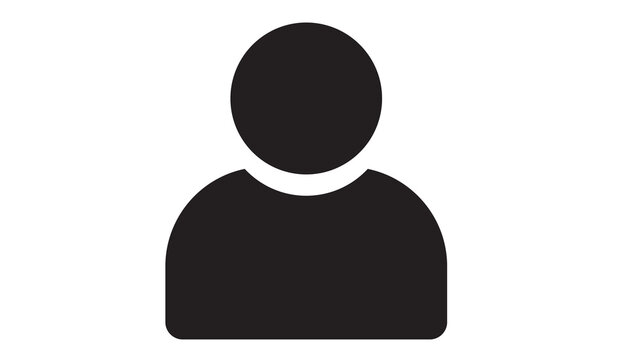 Simple black icon of a person silhouette, representing user, profile, human, or customer in business and technology.