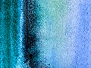 Blue and turquoise watercolor abstract background with paper texture, artistic hand painted gradient, elegant emerald teal backdrop 