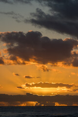 Obraz premium Intensity of golden hour sunrise in tropical Evans Head new South Wales.