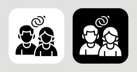 Fototapeta premium Marital Status Icon In Black and White Glyph Style