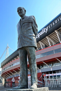CARDIFF WALES UNITED KINGDOM: A bronze statue of Sir Tasker Watkins, the former WRU president between 1993 and 2004, was commissioned to stand outside Gate 3 of the stadium. 