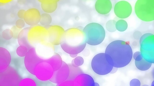 Initial circles spawning, soft discs drifting and overlapping, creating rich layered glow