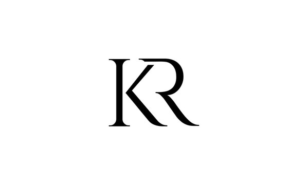 KR initial letters logo or KR monogram