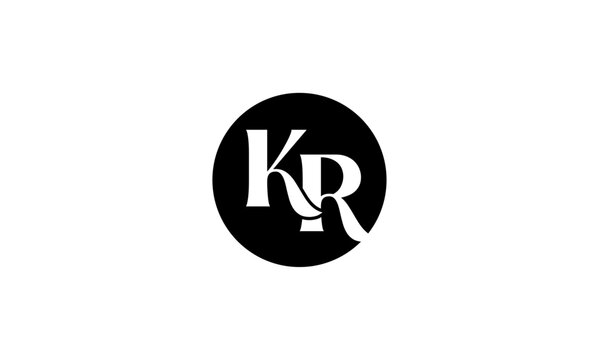 KR initial letters logo or KR monogram