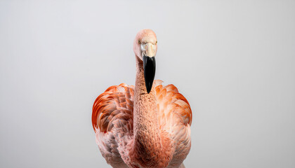 Ultra Realistic Studio Portrait of a Flamingo Facing Camera