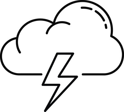 Weather icon, cloud with lightning bolt