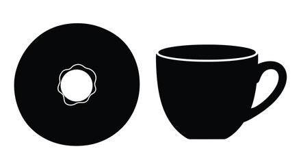 A black disc and cup presented as a striking graphic silhouette © MDHANZALA