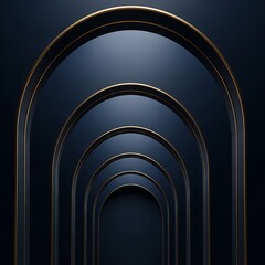Obraz premium An abstract 3d architectural corridor featuring a perspective of ancient stone arches and columns forming a circular light tunnel in the dark interior of an old church arcade