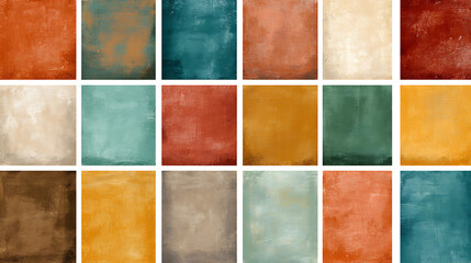 Fototapeta premium Distressed Textured Rectangles in Warm Hues background