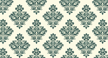 Obraz premium Classic European Ornament Pattern with Cream Decorative Accents