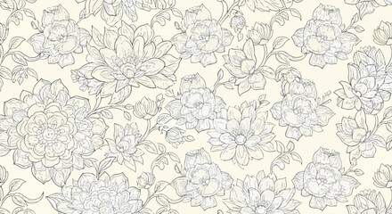 Sophisticated Classic Damask Design with Soft Neutral Color Contrast