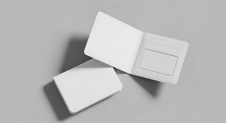 White Business Card on Gray Background.
