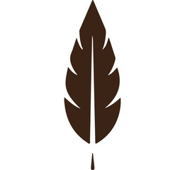 Abstract Leaf Silhouette with Veins Elegant Nature Minimalist Design