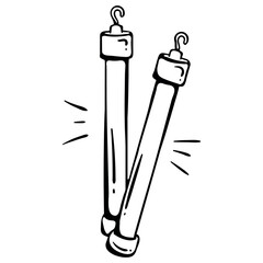 Camping Glow Sticks for Emergency Lighting. Hand Drawn Doodle Icon.