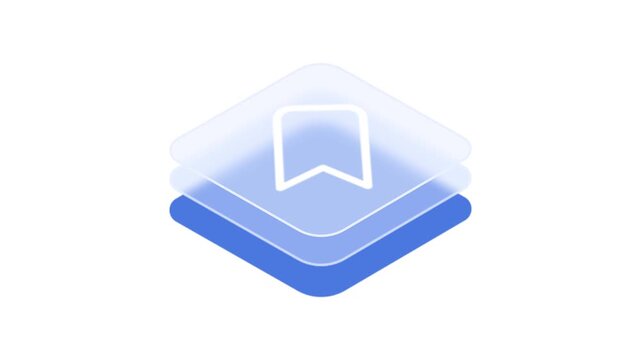 Gradient blue and white bookmark icon on transparent background