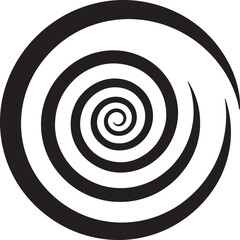 Fototapeta premium Black and white spiral concentric circles also transparent background