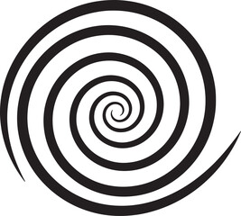 Fototapeta premium Black and white spiral pattern with concentric curved lines also transparent background swirl