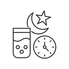Ramadan Iftar  Water With Time Icon