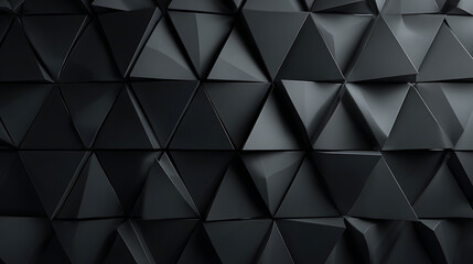 Naklejka premium Black Faceted Triangular Geometric Pattern Background