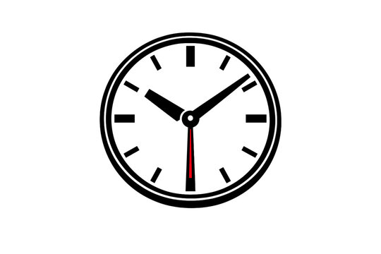 A minimalist analog clock face with white markings and hands on a solid black background. A single red second hand points directly downwards at the six o'clock position.