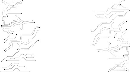 Obraz premium Grey white Abstract technology background. High-tech circuit board connection system.