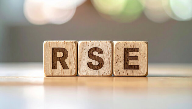Wooden cubes with abbreviation text RSE, Responsible Sex Education, Reliability and Safety Engineering