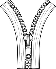 Detailed illustration of a zipper with teeth and slider © MDRAJIBULISLAM