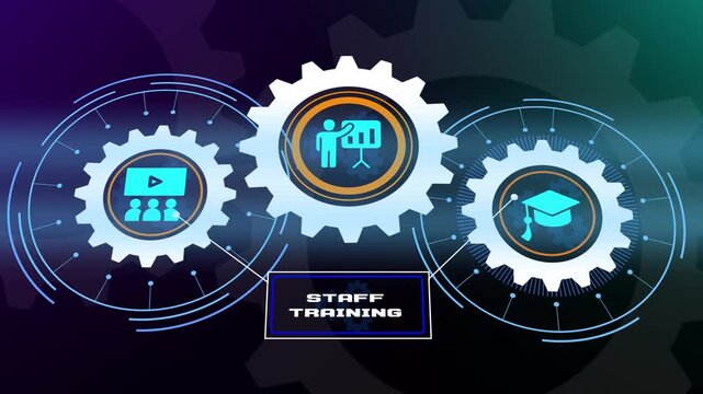 Corporate Staff Training Program and Operational Workforce Excellence. Business, Technology, Internet and Networking Concept.
