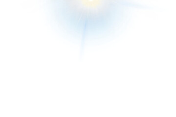 Soft Blue Yellow Light Glow Burst on Transparent Background