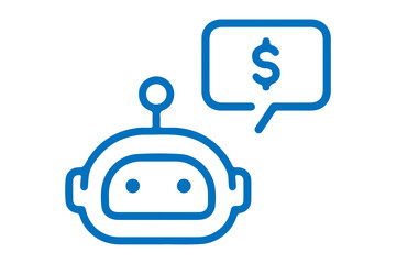 Obraz premium AI chatbot robot icon, artificial intelligence assistant logo, cute bot avatar illustration, futuristic android mascot, virtual support symbol, customer service chatbot, automation technology icon, di