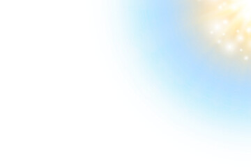 Blue Gold Soft Glow Light with Sparkle on White Background