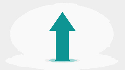 Fototapeta premium Teal Arrow Pointing Upwards Icon Symbol.