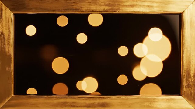 A rustic cheese board rests on a wooden surface surrounded by a magical bokeh of warm golden Christmas lights that create a festive holiday glow